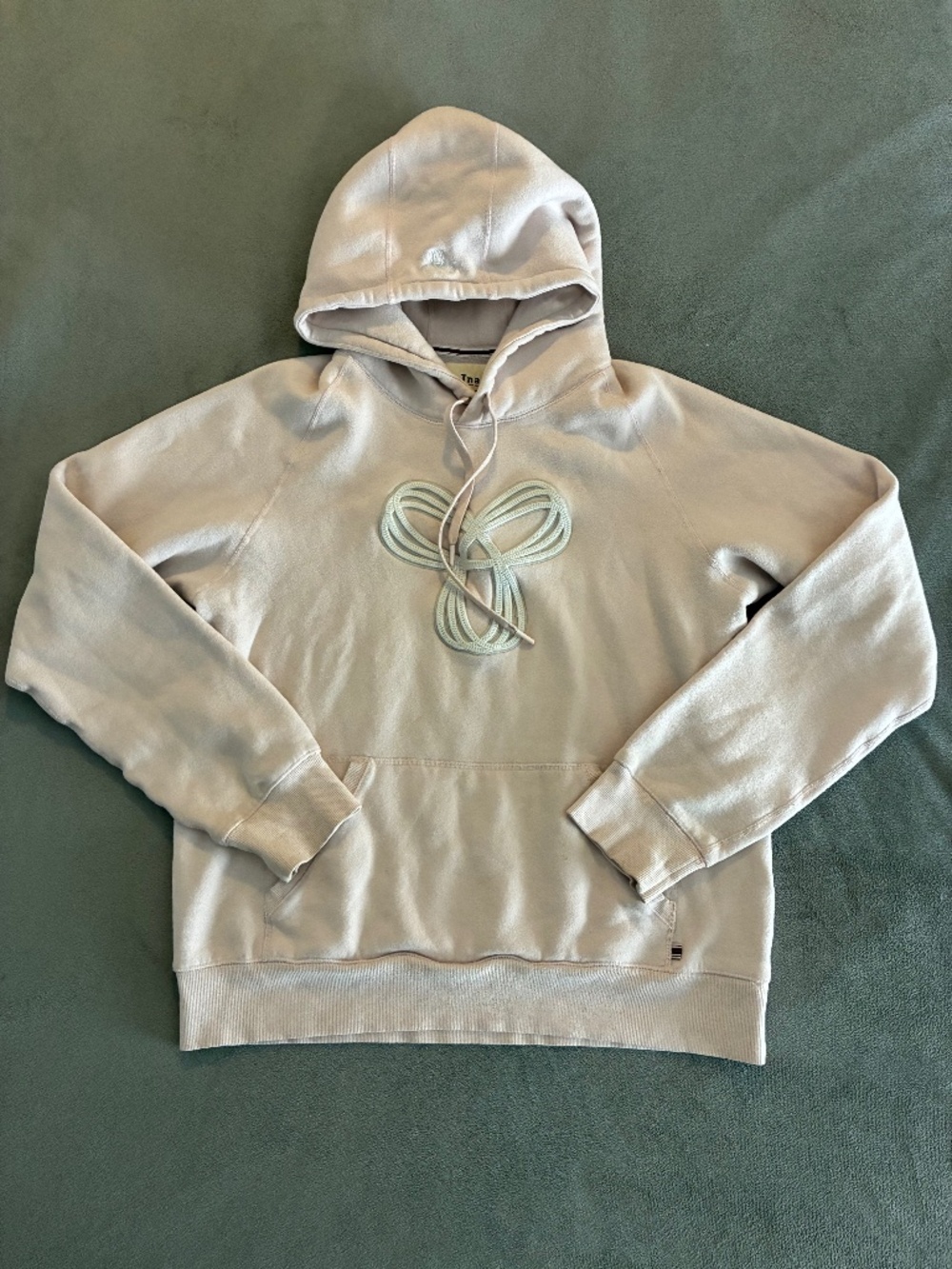 TNA Pale Pink Embroidered Sweater Hoodie